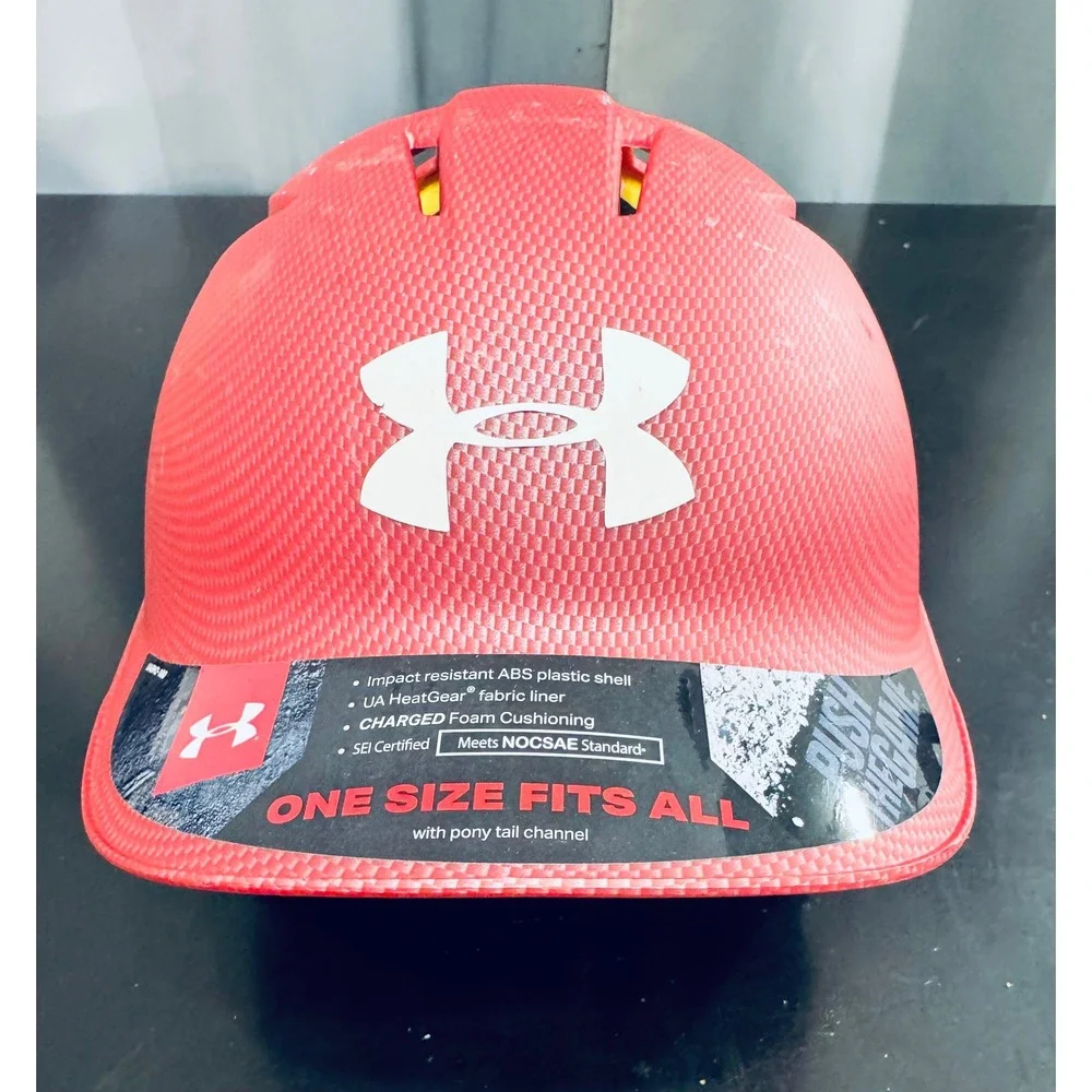 Under Armour Red Converge Show MTE SR Helmet UA BH2 100 Youth Baseball 6.5 - 7.5